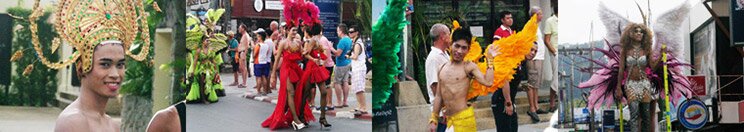 Phuket Gay Pride Festival Gallery Pictures - Drag Queens and men Parade